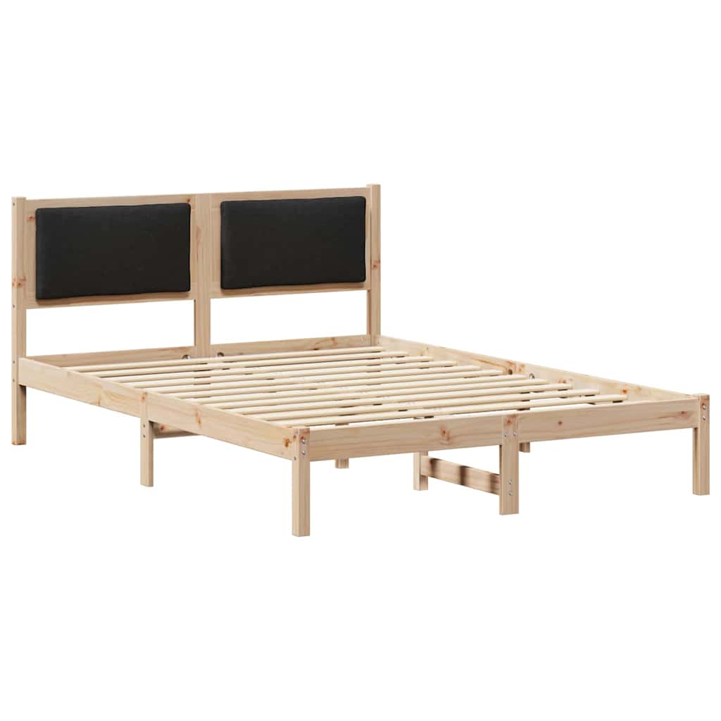 Krevetna konstrukcija Crna 140 x 200 cm Čvrsto borovo drvo