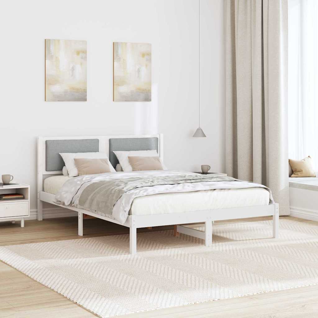 Krevetna konstrukcija s uzglavljem Svijetlo siva 140 x 200 cm