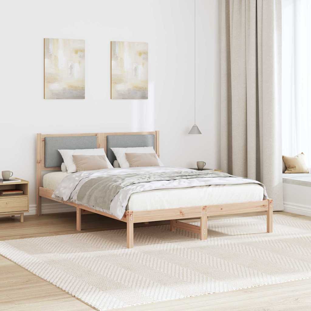 Krevetna konstrukcija s uzglavljem Svijetlo siva 140 x 190 cm