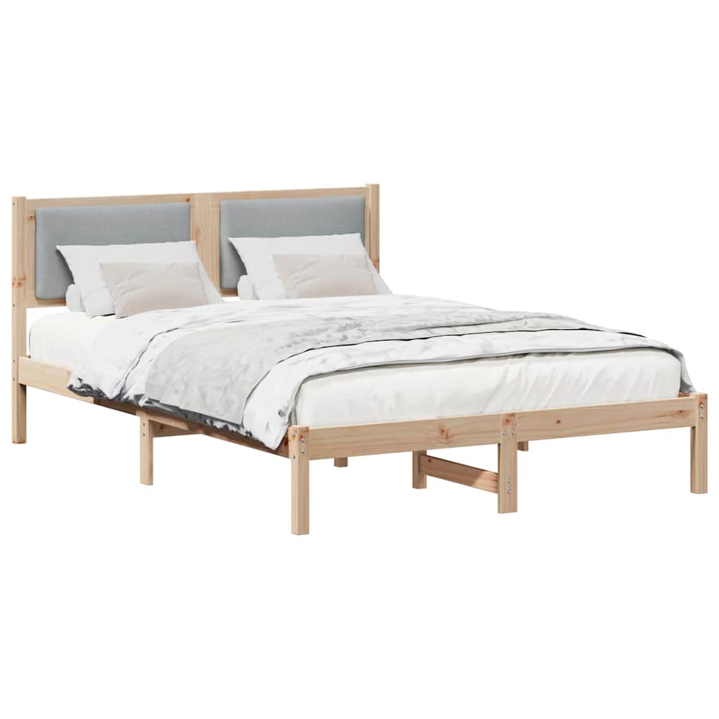 Krevetna konstrukcija s uzglavljem Svijetlo siva 140 x 190 cm