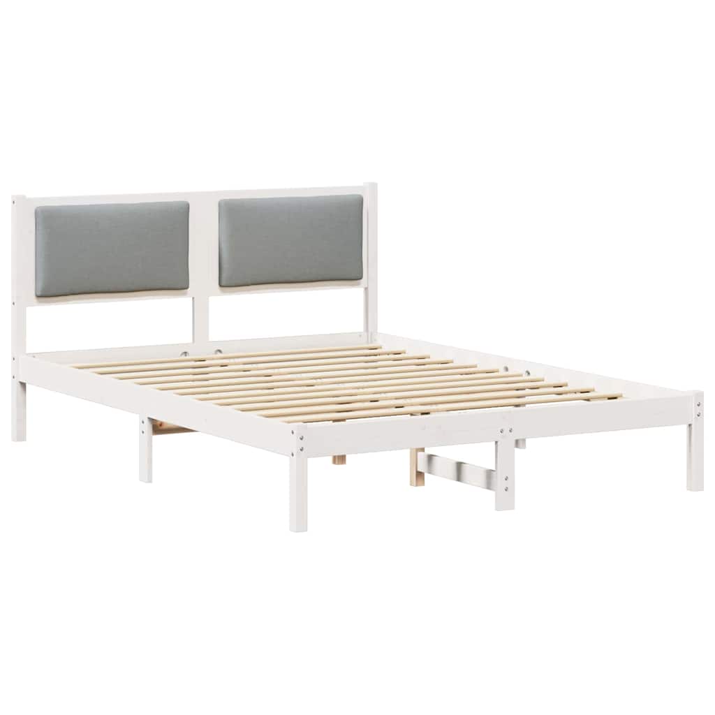 Krevetna konstrukcija s uzglavljem Svijetlo siva 140 x 190 cm