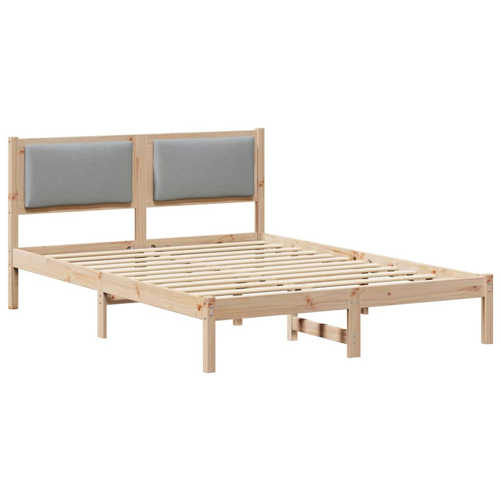 Krevetna konstrukcija s uzglavljem Svijetlo siva 135 x 190 cm