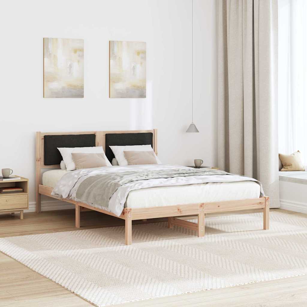 Krevetna konstrukcija Crna 135 x 190 cm Čvrsto borovo drvo