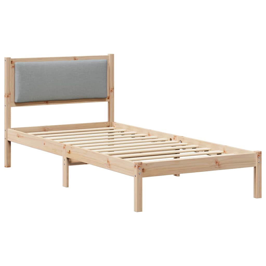 Krevetna konstrukcija s uzglavljem Svijetlo siva 100 x 200 cm