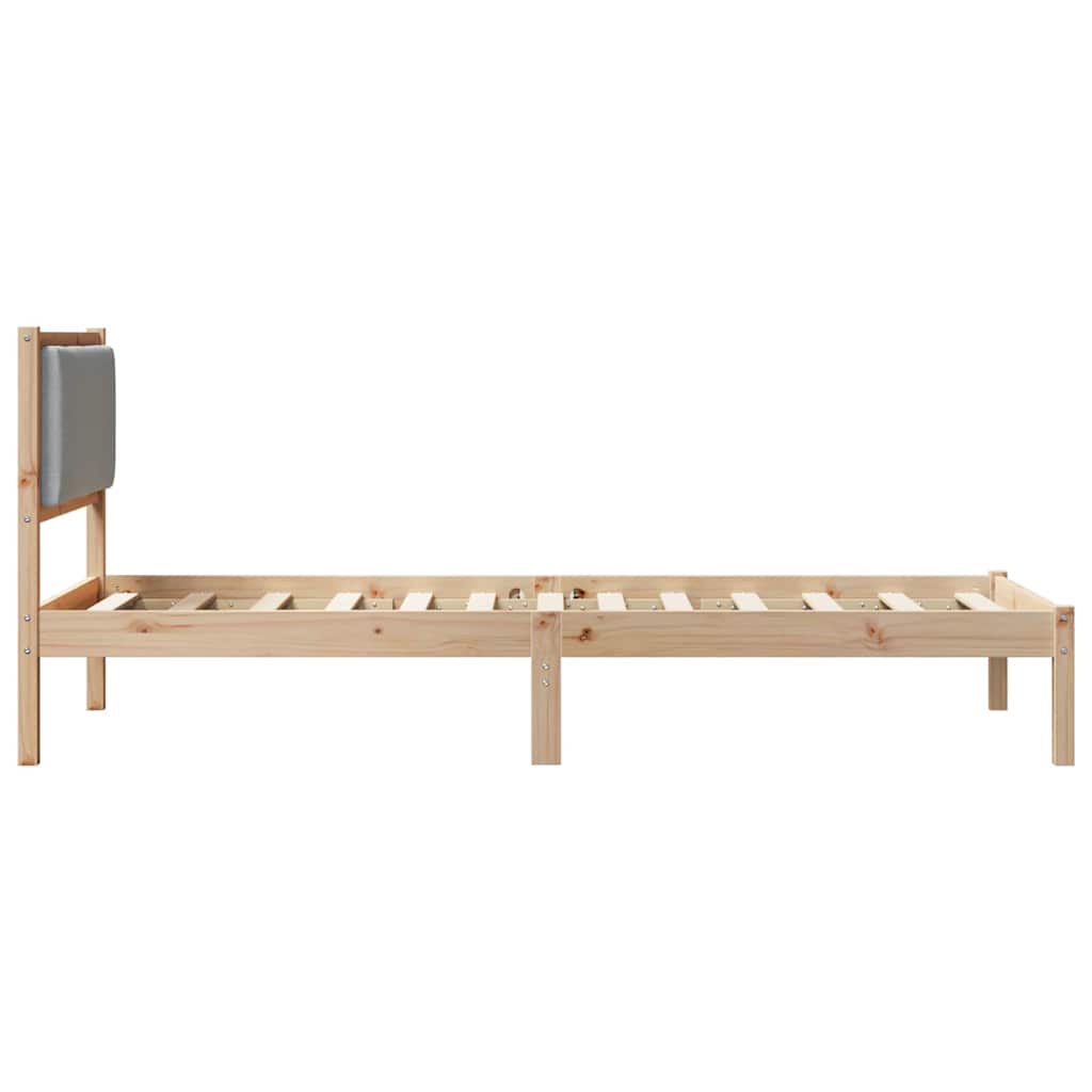 Krevetna konstrukcija s uzglavljem Svijetlo siva 100 x 200 cm