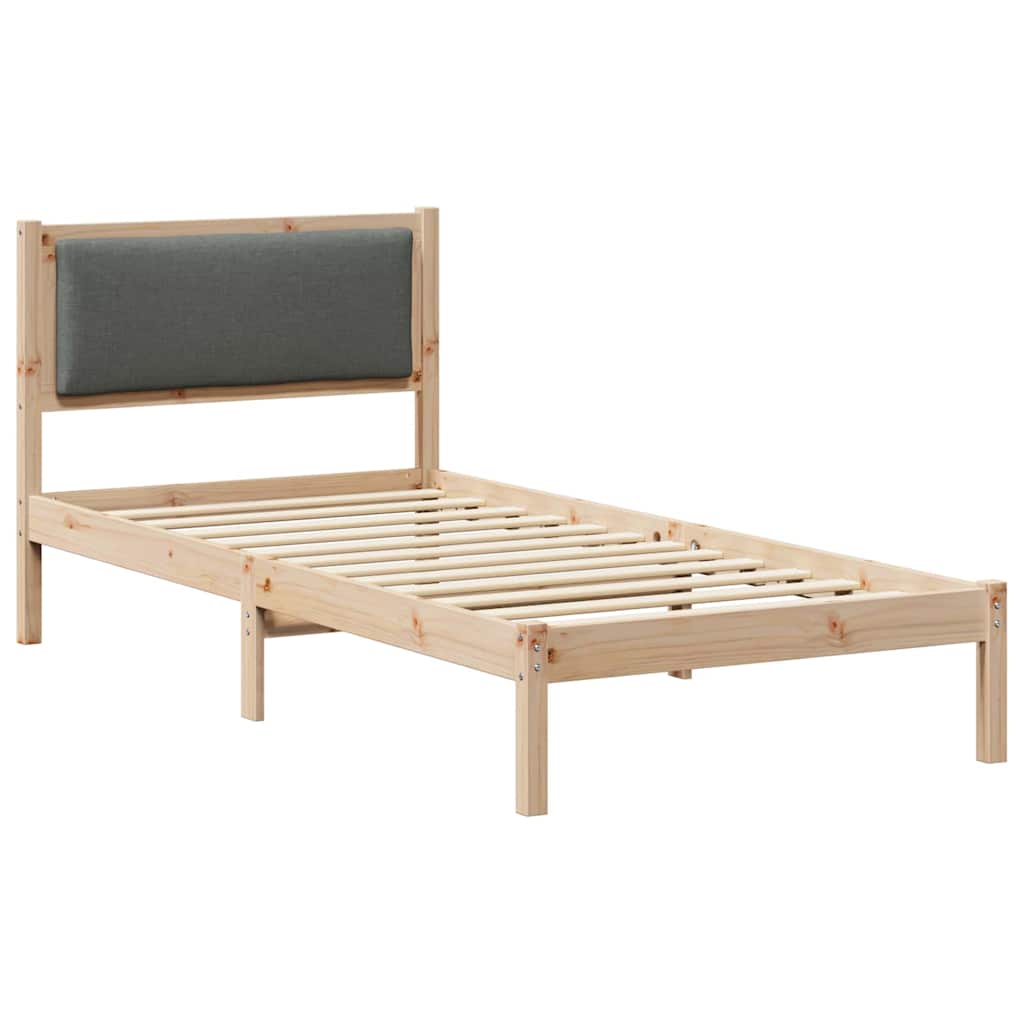 Krevetna konstrukcija s uzglavljem Tamno siva 100 x 200 cm