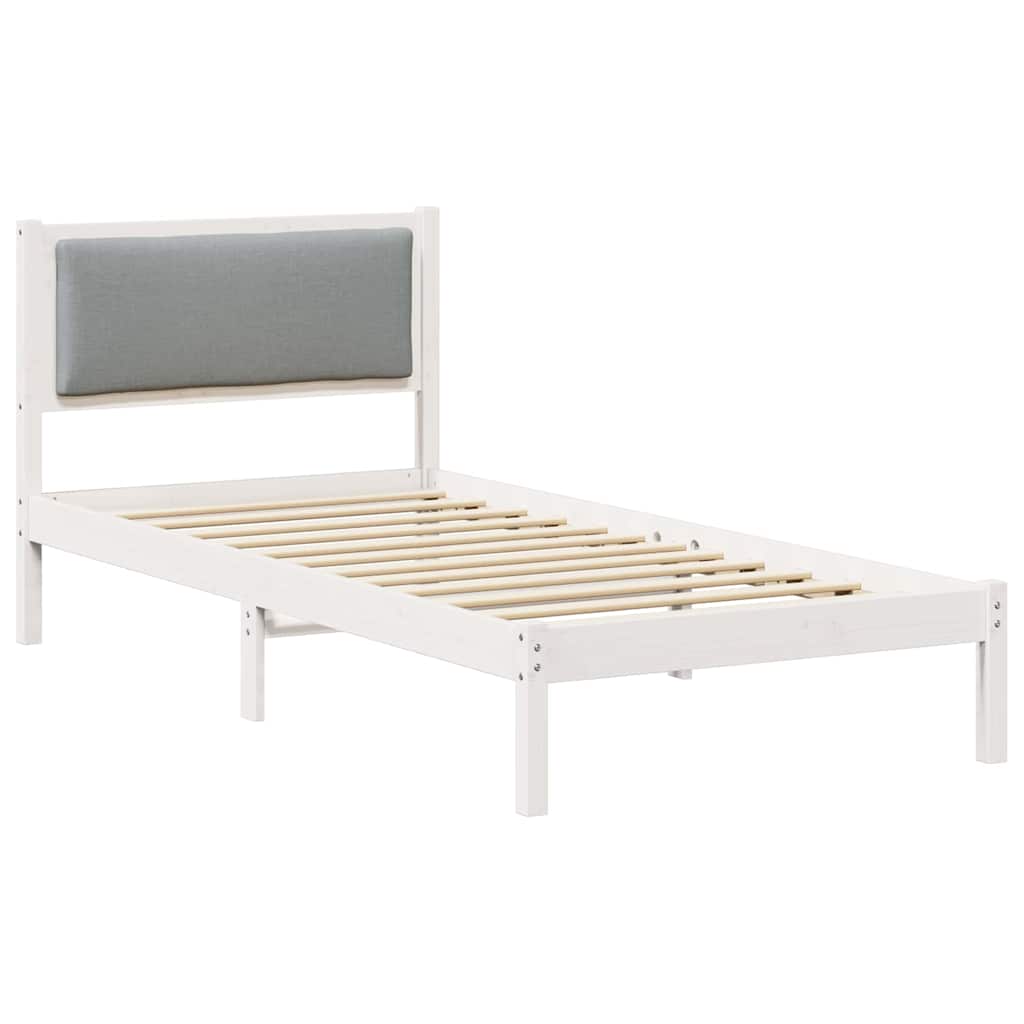 Krevetna konstrukcija s uzglavljem Svijetlo siva 100 x 200 cm