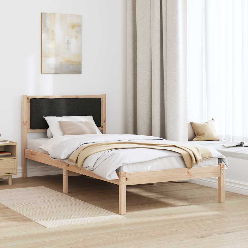 Krevetna konstrukcija Crna 90 x 200 cm Čvrsto borovo drvo