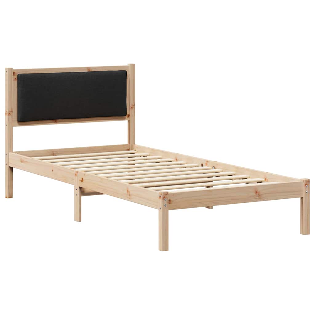 Krevetna konstrukcija Crna 90 x 200 cm Čvrsto borovo drvo