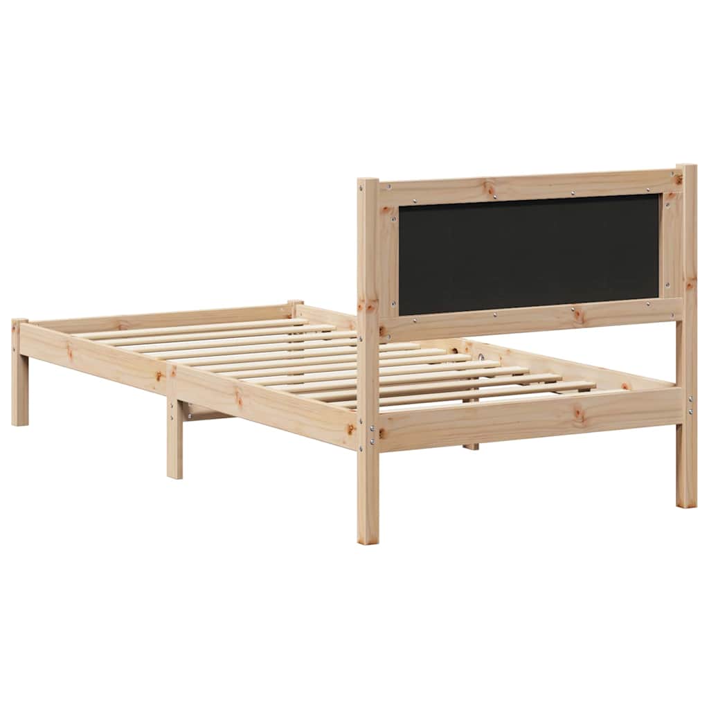 Krevetna konstrukcija Crna 90 x 200 cm Čvrsto borovo drvo
