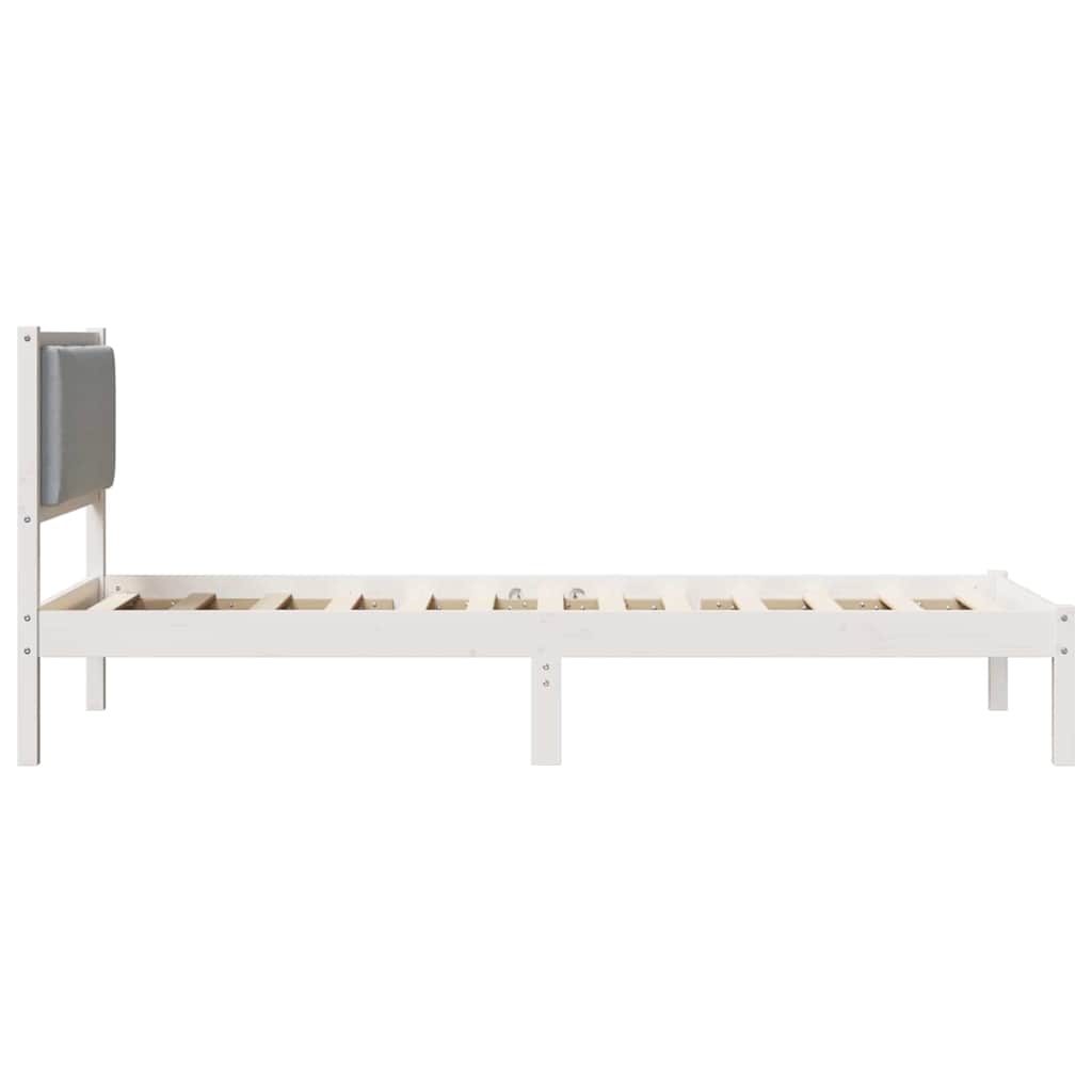 Krevetna konstrukcija s uzglavljem Svijetlo siva 90 x 200 cm