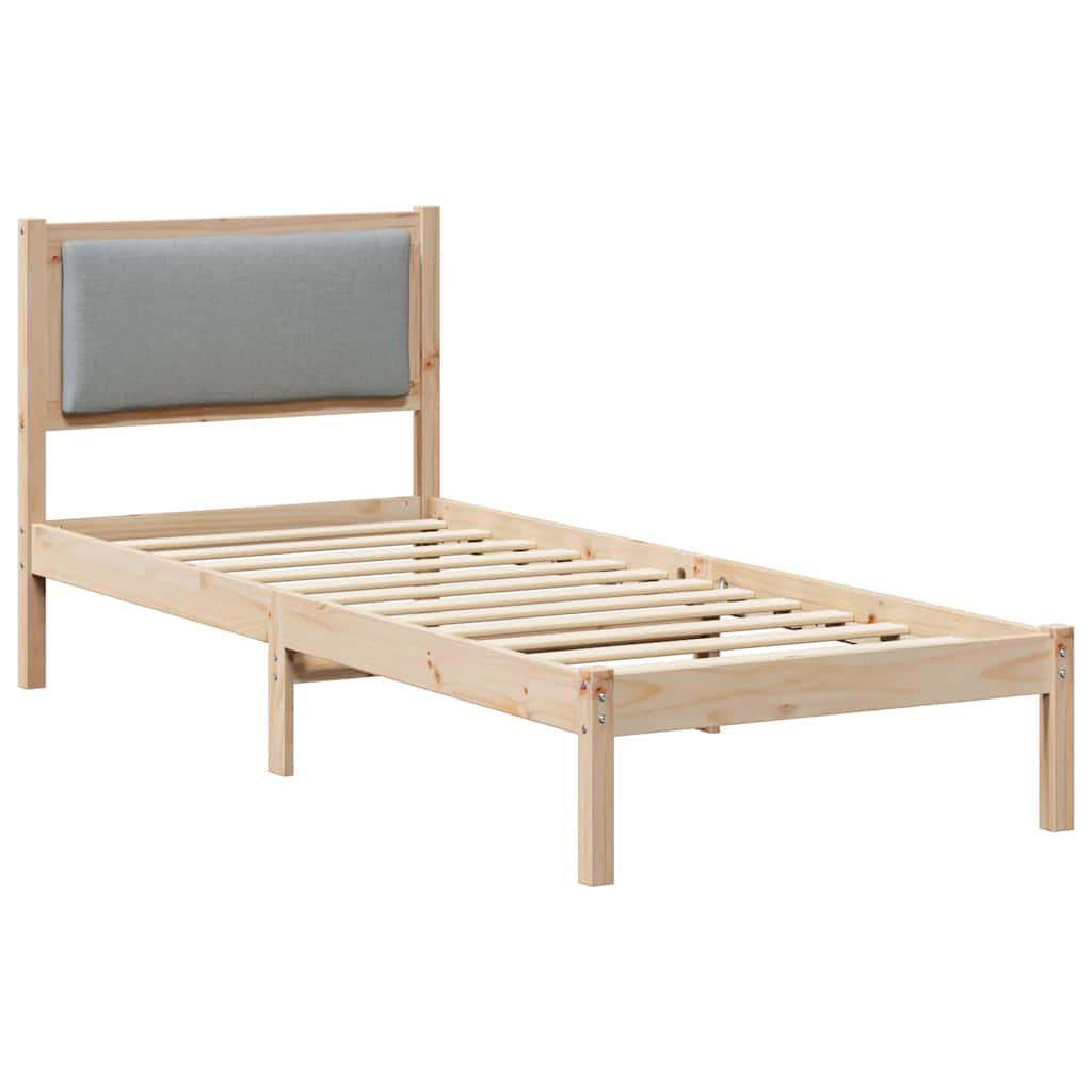 Krevetna konstrukcija s uzglavljem Svijetlo siva 80 x 200 cm