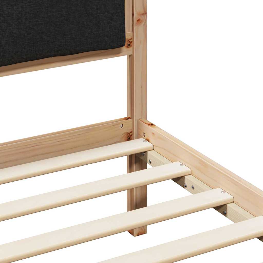 Krevetna konstrukcija Crna 80 x 200 cm Čvrsto borovo drvo