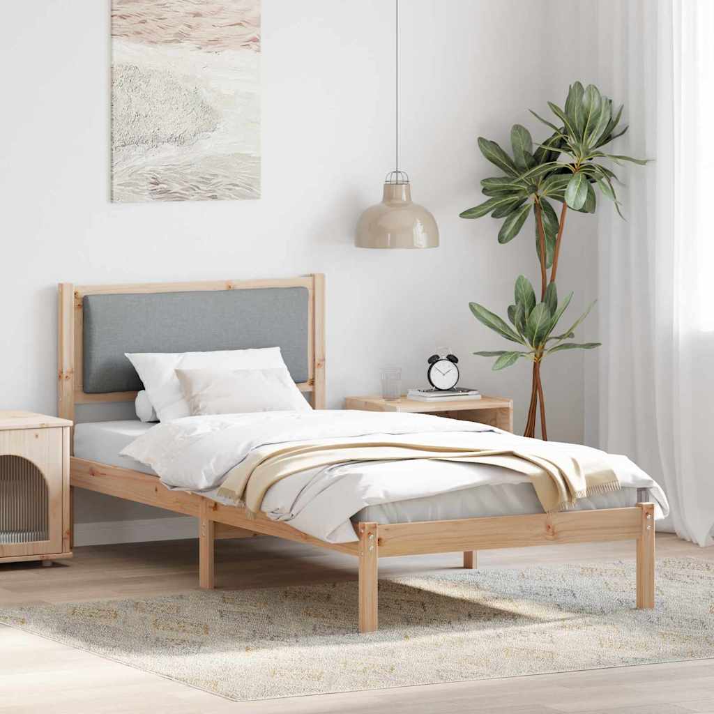 Krevetna konstrukcija s uzglavljem Svijetlo siva 90 x 190 cm