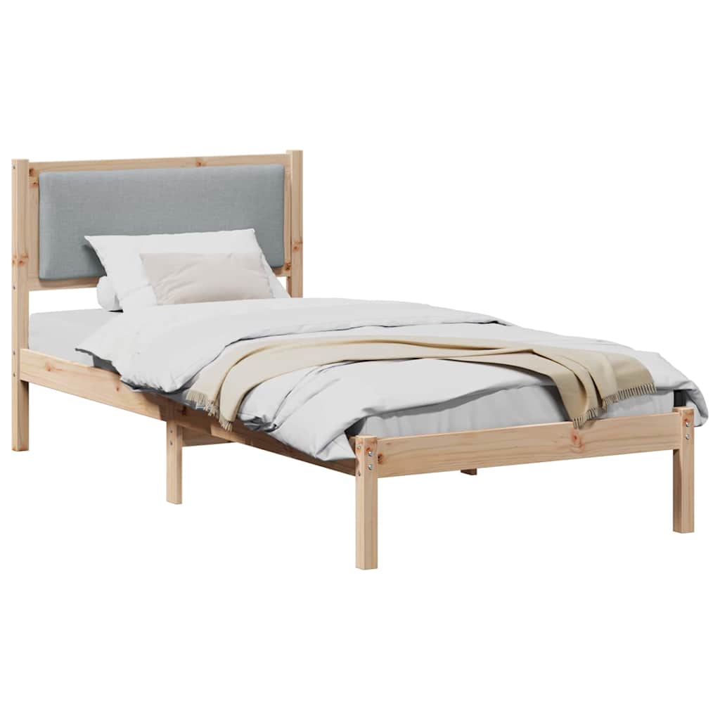 Krevetna konstrukcija s uzglavljem Svijetlo siva 90 x 190 cm