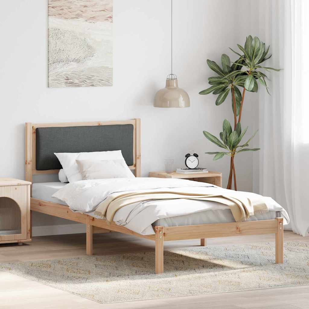 Krevetna konstrukcija Tamno siva 90 x 190 cm Čvrsto borovo drvo