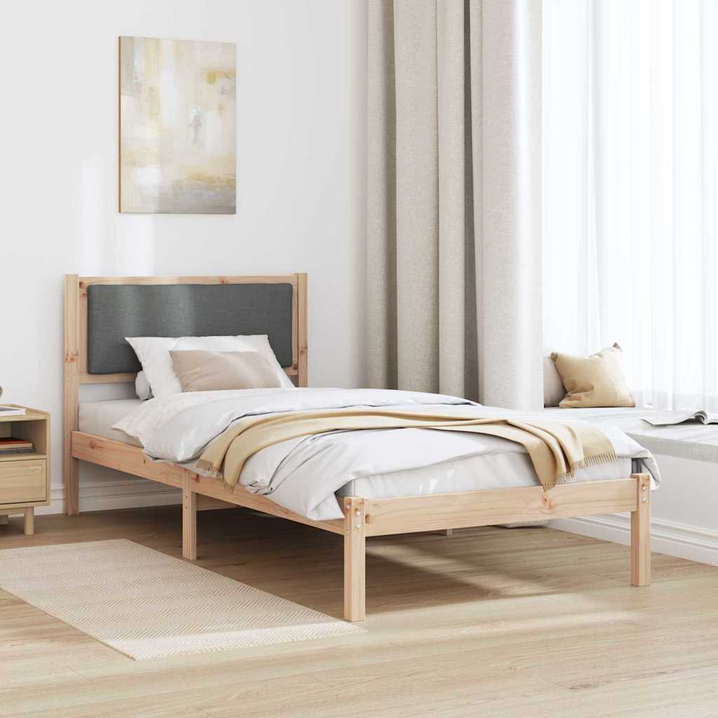Krevetna konstrukcija Tamno siva 90 x 190 cm Čvrsto borovo drvo