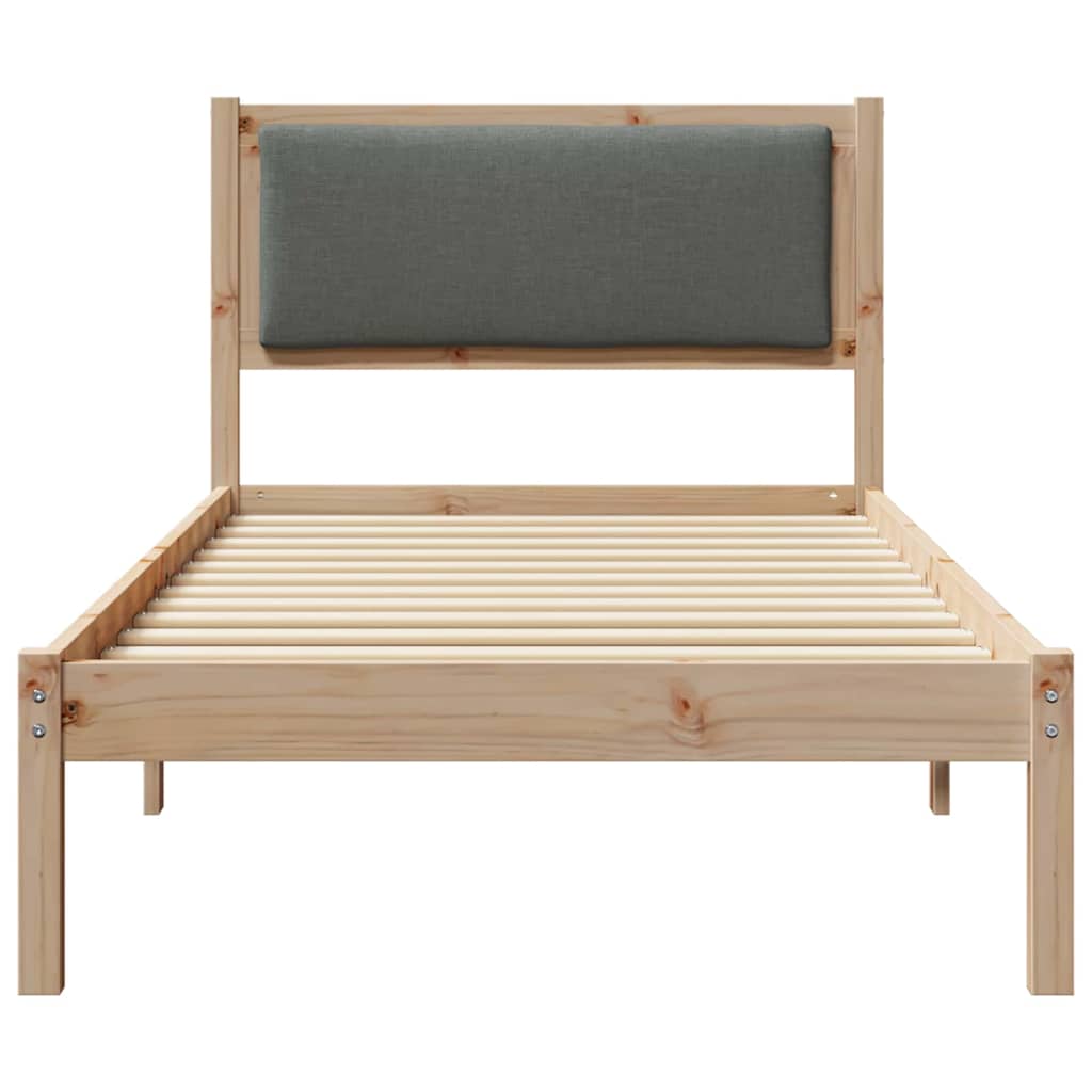 Krevetna konstrukcija Tamno siva 90 x 190 cm Čvrsto borovo drvo