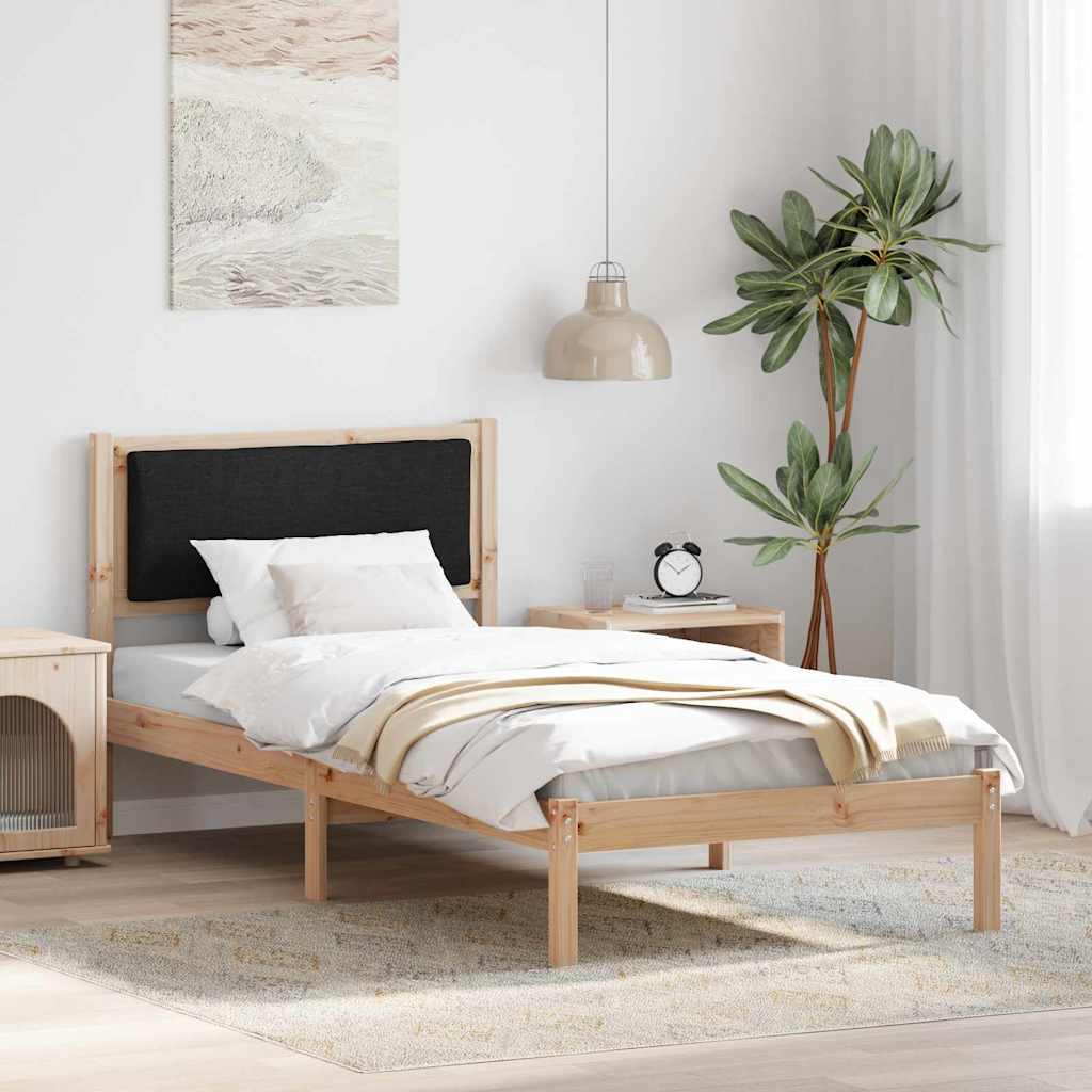 Krevetna konstrukcija Crna 90 x 190 cm Čvrsto borovo drvo
