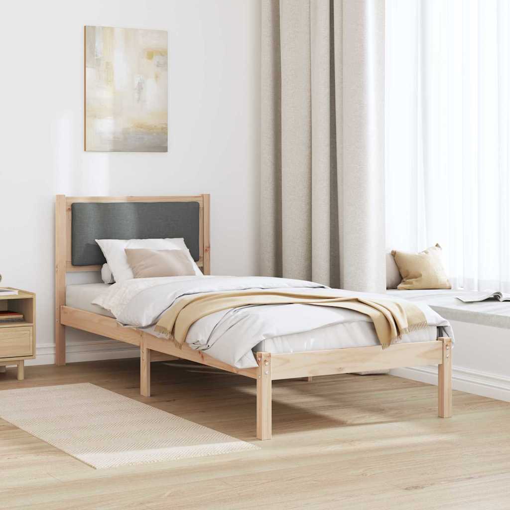 Krevetna konstrukcija Tamno siva 80 x 190 cm Čvrsto borovo drvo