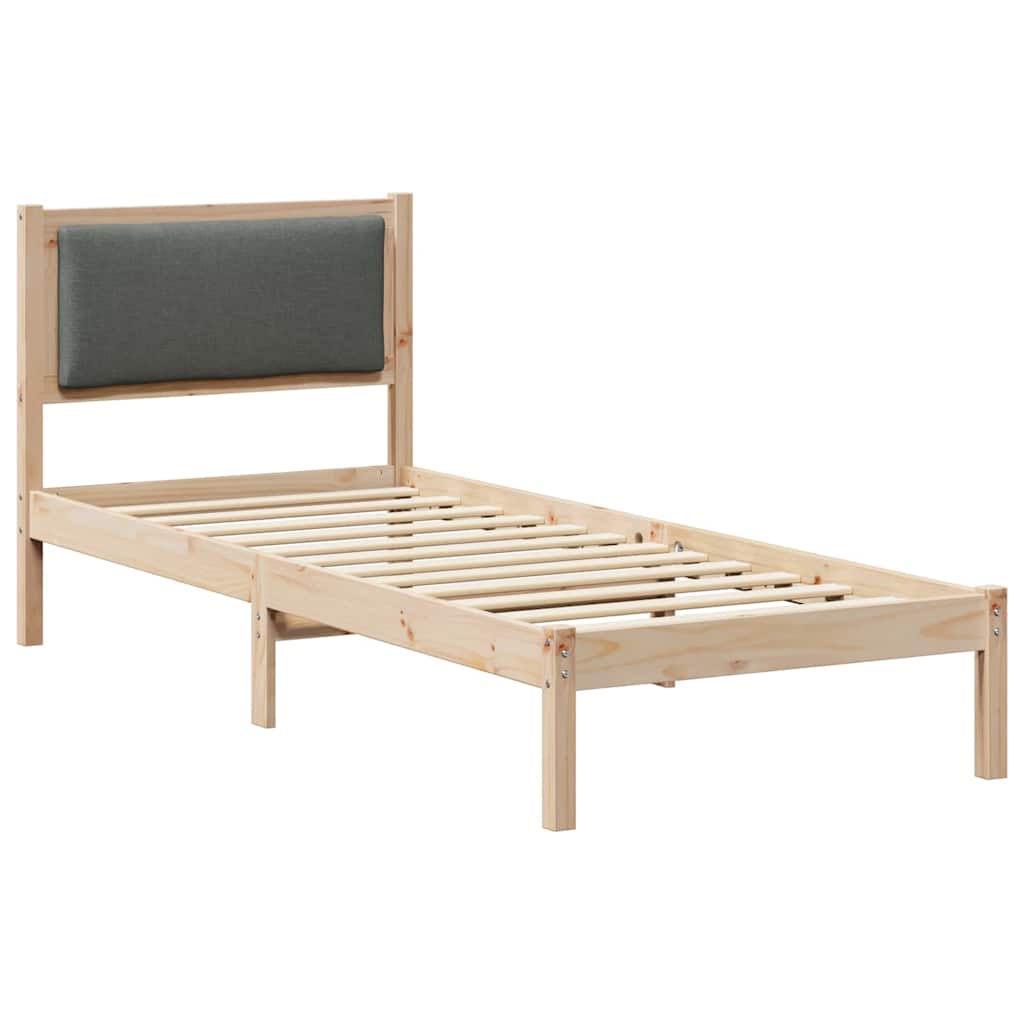 Krevetna konstrukcija Tamno siva 80 x 190 cm Čvrsto borovo drvo
