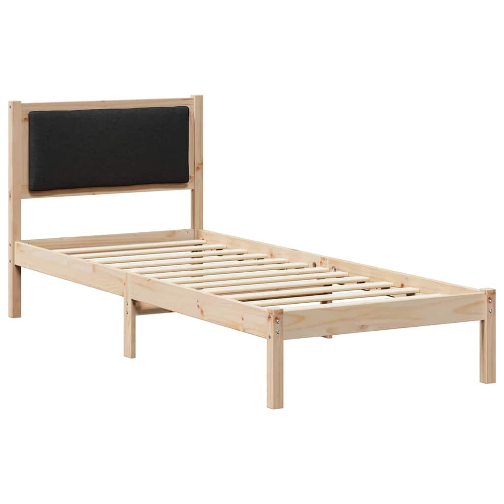Krevetna konstrukcija Crna 80 x 190 cm Čvrsto borovo drvo