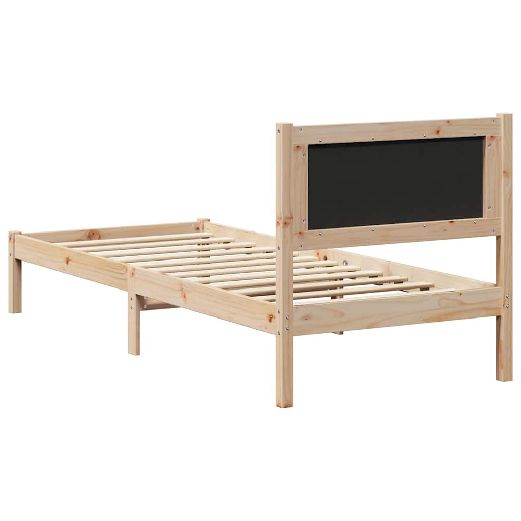 Krevetna konstrukcija Crna 80 x 190 cm Čvrsto borovo drvo