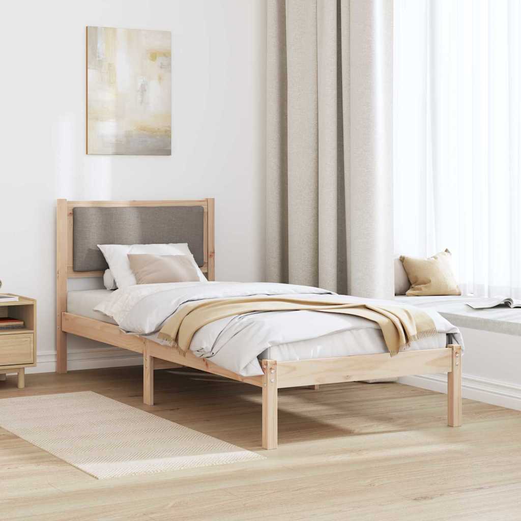 Krevetna konstrukcija Sivo-smeđa 80 x 190 cm Čvrsto borovo drvo