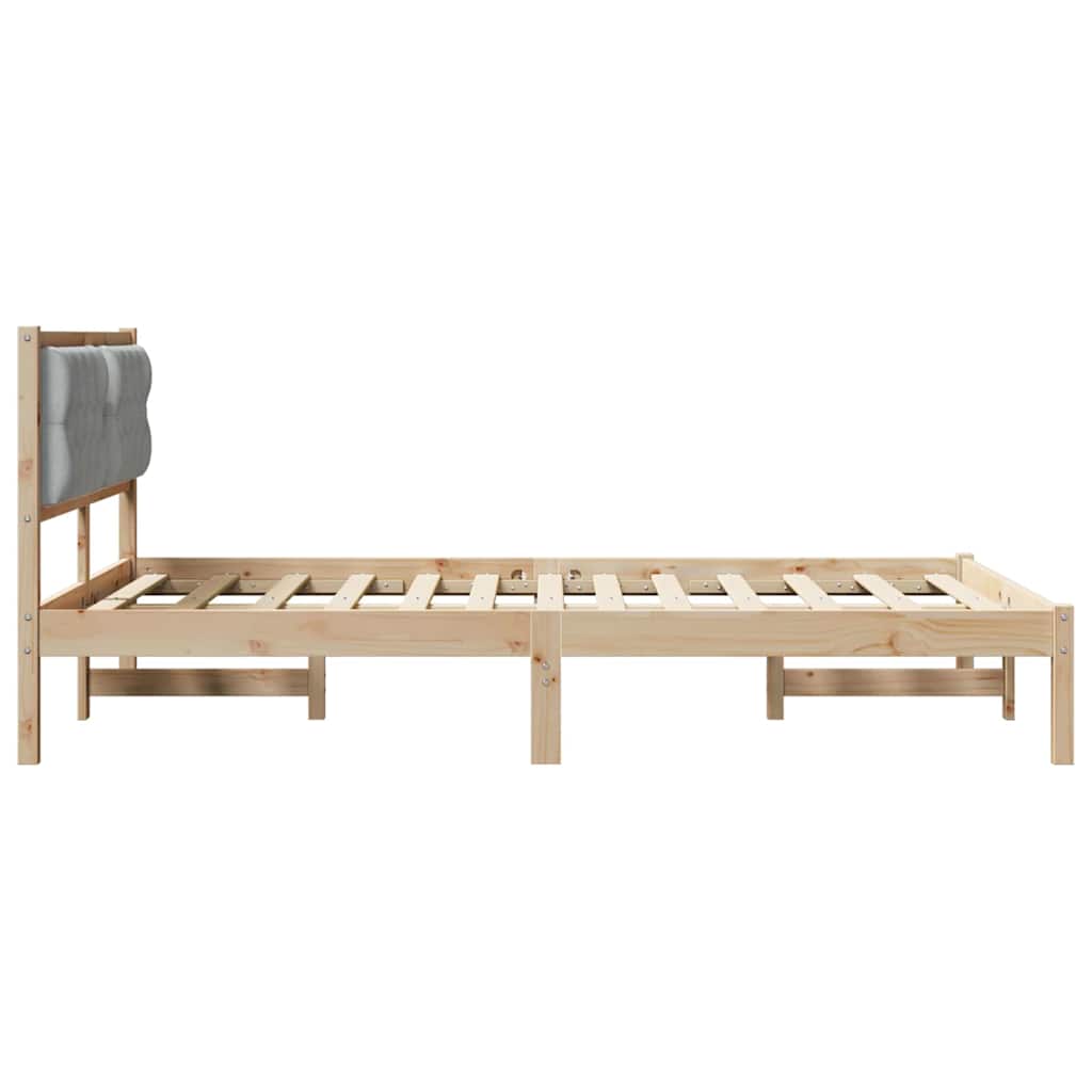 Krevetna konstrukcija s uzglavljem Svijetlo siva 150 x 200 cm