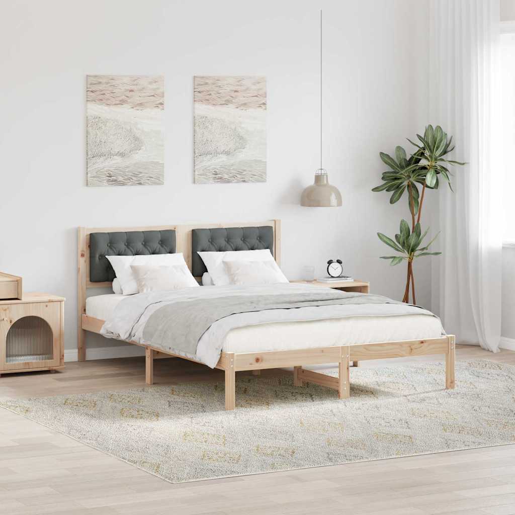 Krevetna konstrukcija s uzglavljem Tamno siva 150 x 200 cm