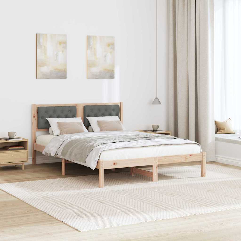 Krevetna konstrukcija s uzglavljem Tamno siva 150 x 200 cm