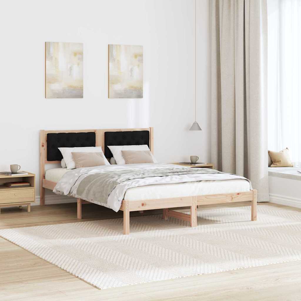 Krevetna konstrukcija Crna 150 x 200 cm Čvrsto borovo drvo