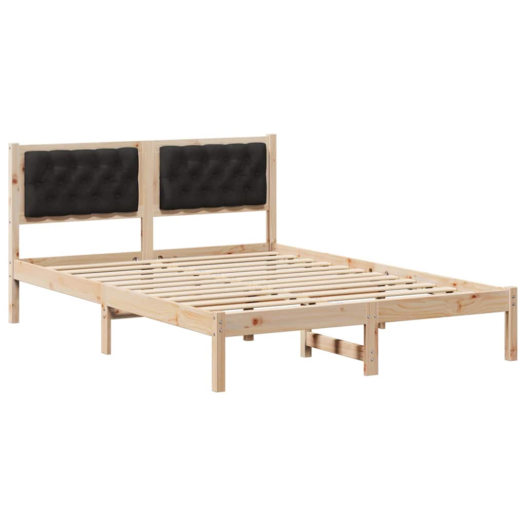 Krevetna konstrukcija Crna 150 x 200 cm Čvrsto borovo drvo