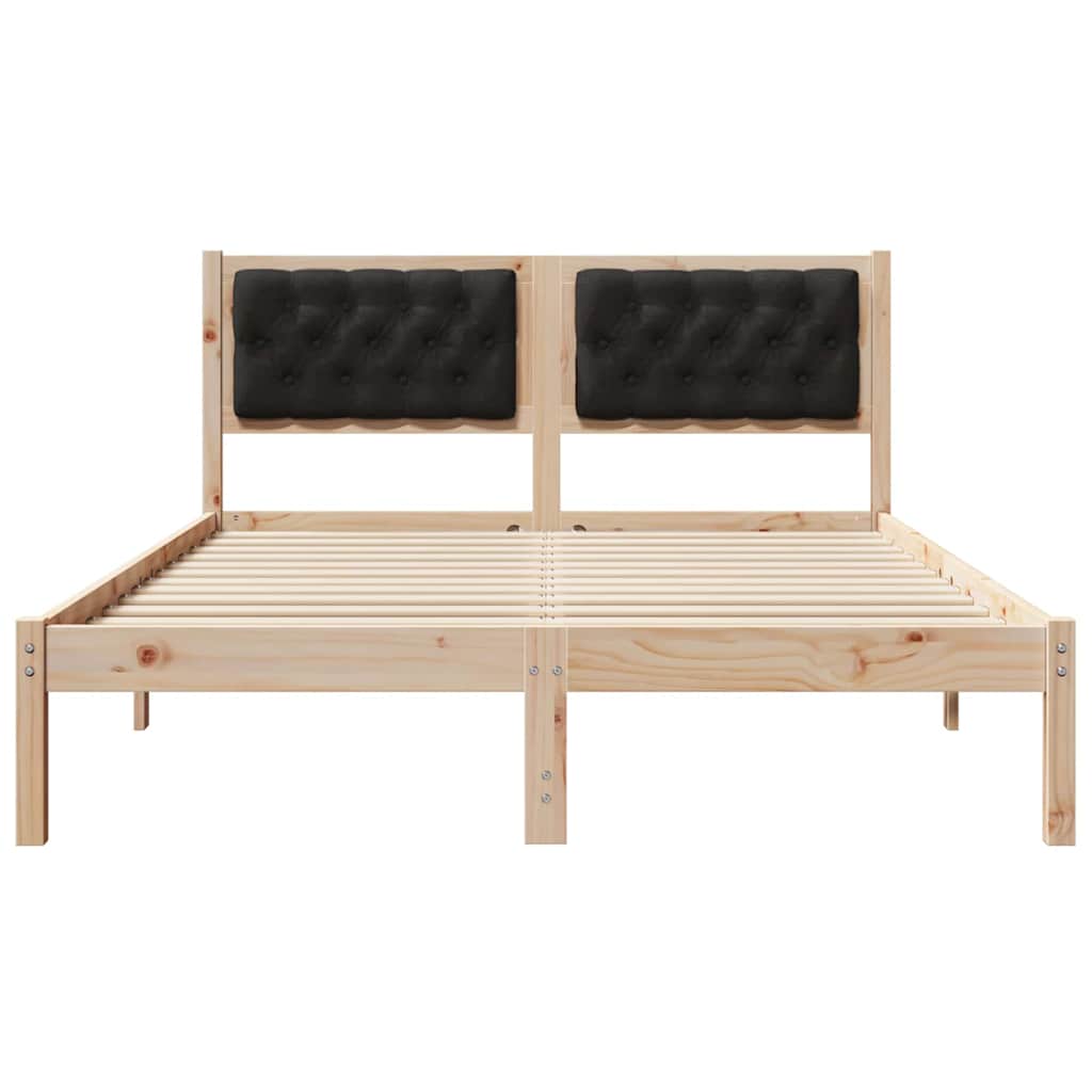 Krevetna konstrukcija Crna 140 x 200 cm Čvrsto borovo drvo