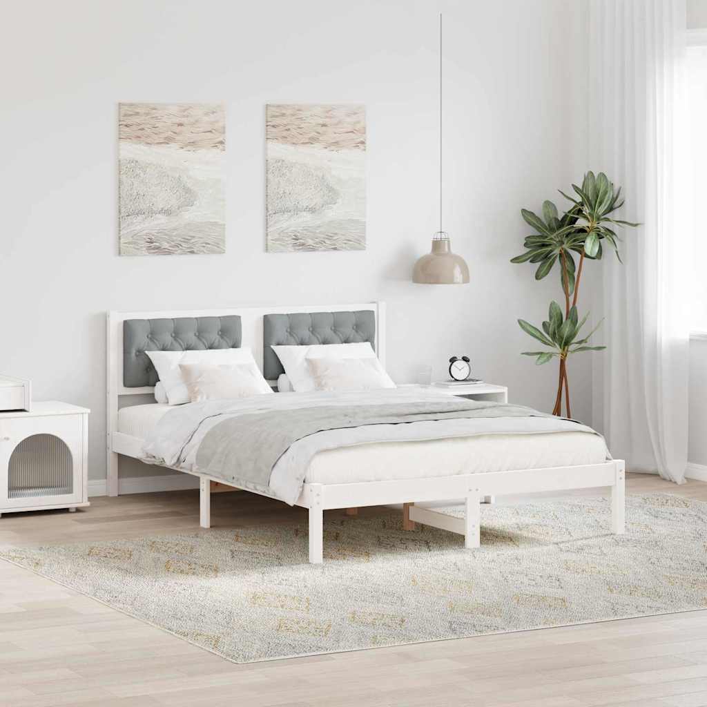 Krevetna konstrukcija s uzglavljem Svijetlo siva 140 x 200 cm