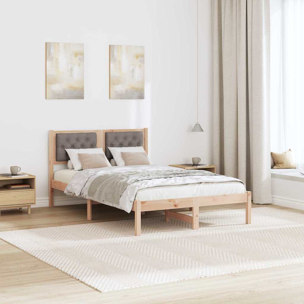 Krevetna konstrukcija s uzglavljem Sivo-smeđa 120 x 200 cm