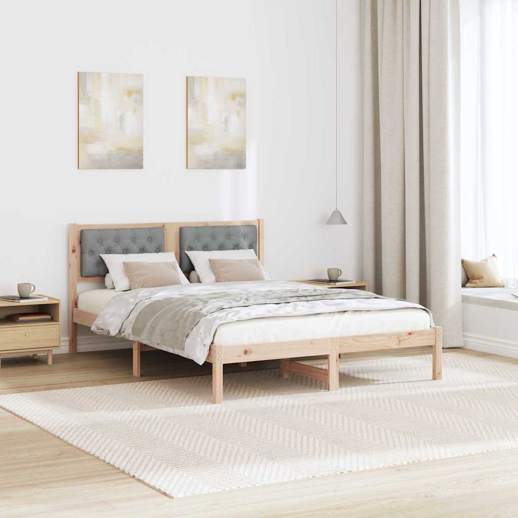 Krevetna konstrukcija s uzglavljem Svijetlo siva 140 x 190 cm