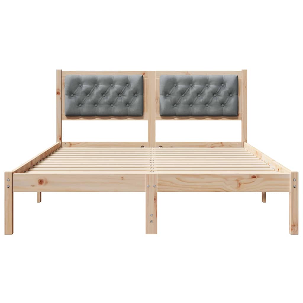 Krevetna konstrukcija s uzglavljem Svijetlo siva 140 x 190 cm