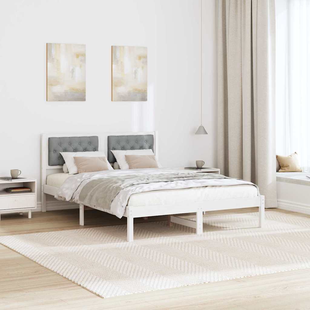 Krevetna konstrukcija s uzglavljem Svijetlo siva 140 x 190 cm