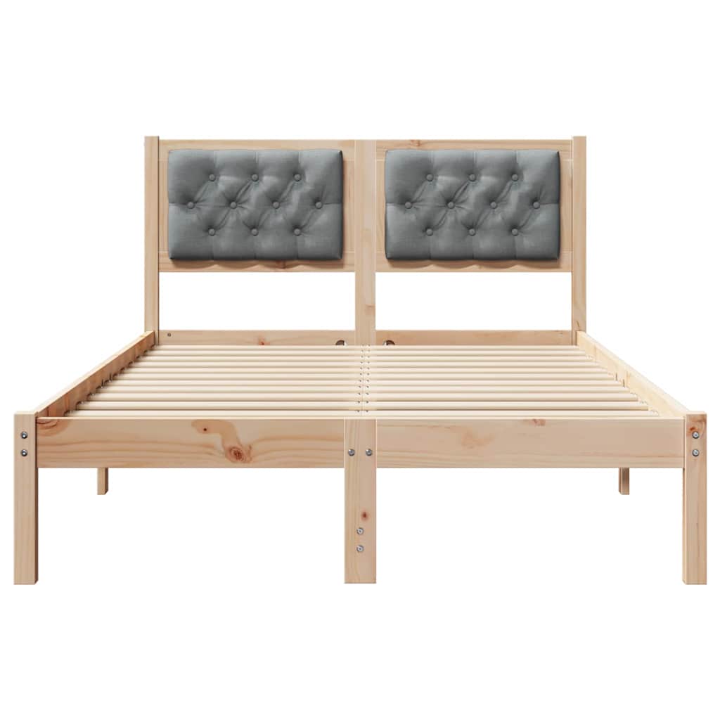 Krevetna konstrukcija s uzglavljem Svijetlo siva 135 x 190 cm