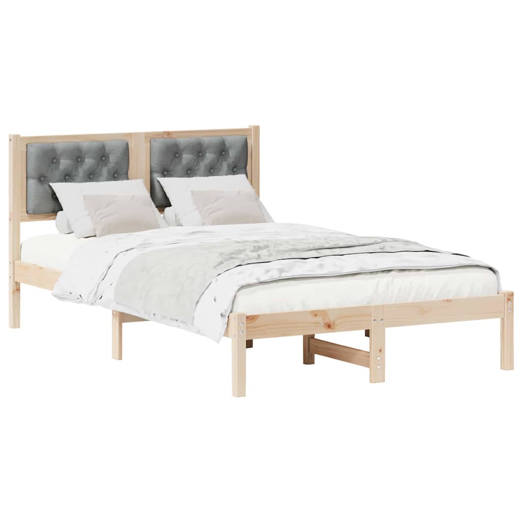 Krevetna konstrukcija s uzglavljem Svijetlo siva 135 x 190 cm