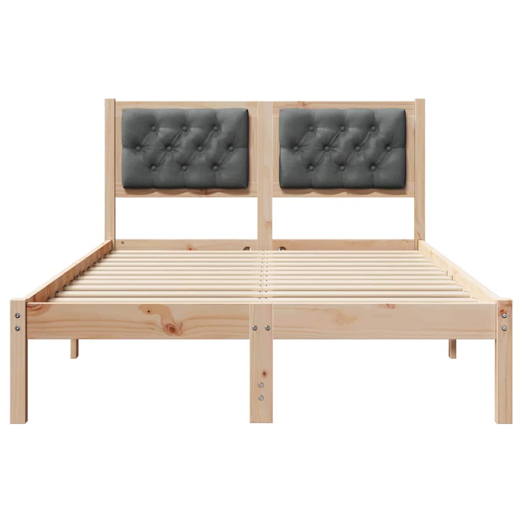 Krevetna konstrukcija s uzglavljem Tamno siva 135 x 190 cm