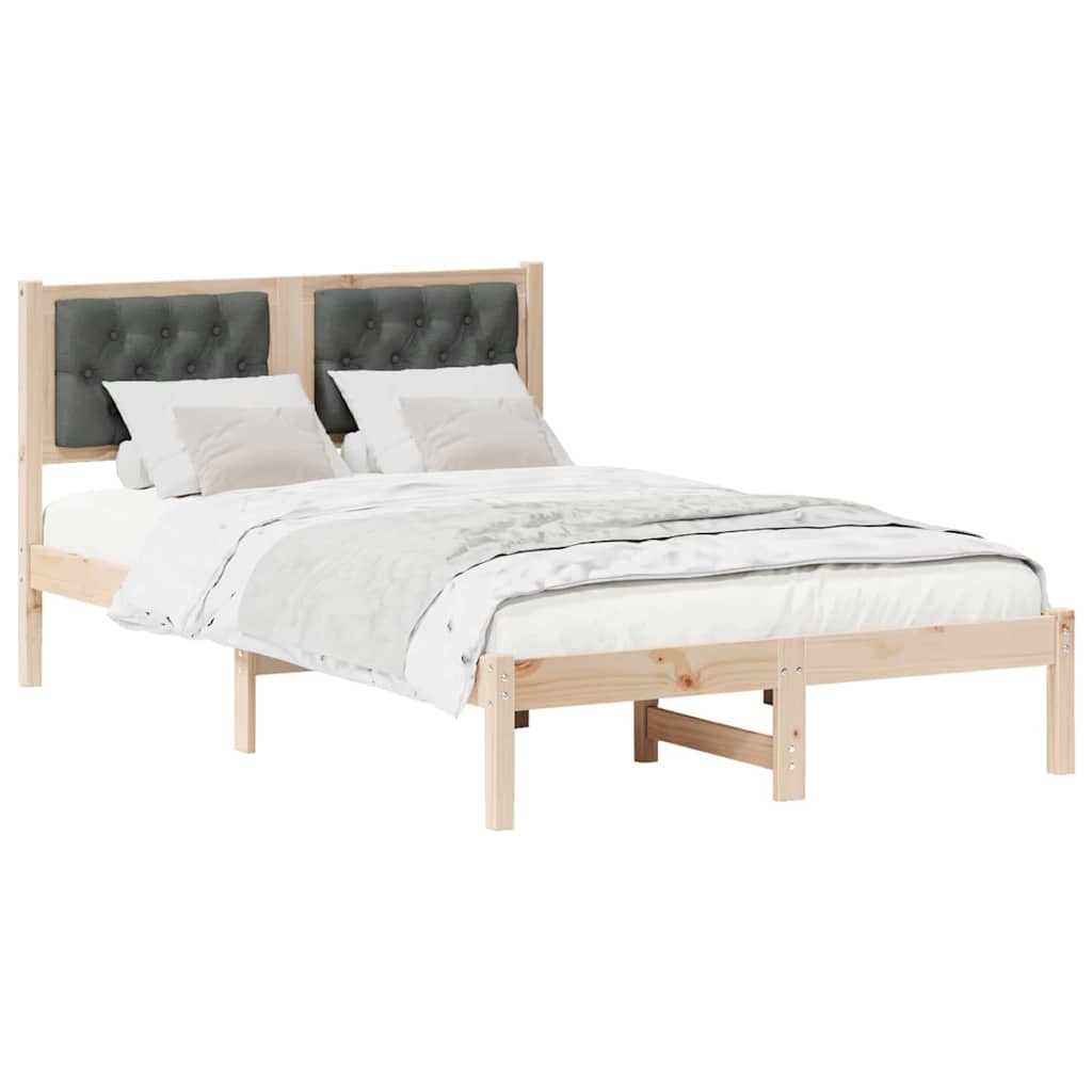 Krevetna konstrukcija s uzglavljem Tamno siva 135 x 190 cm