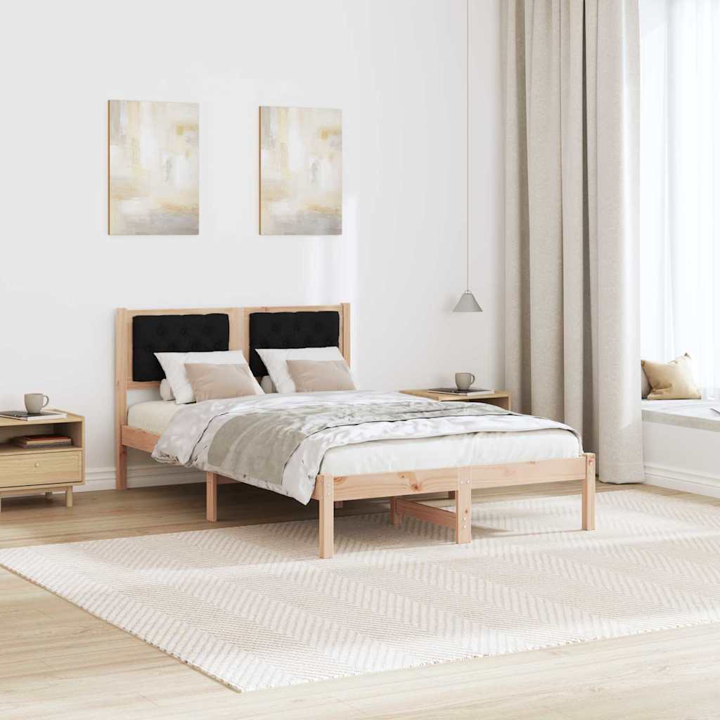 Krevetna konstrukcija Crna 135 x 190 cm Čvrsto borovo drvo