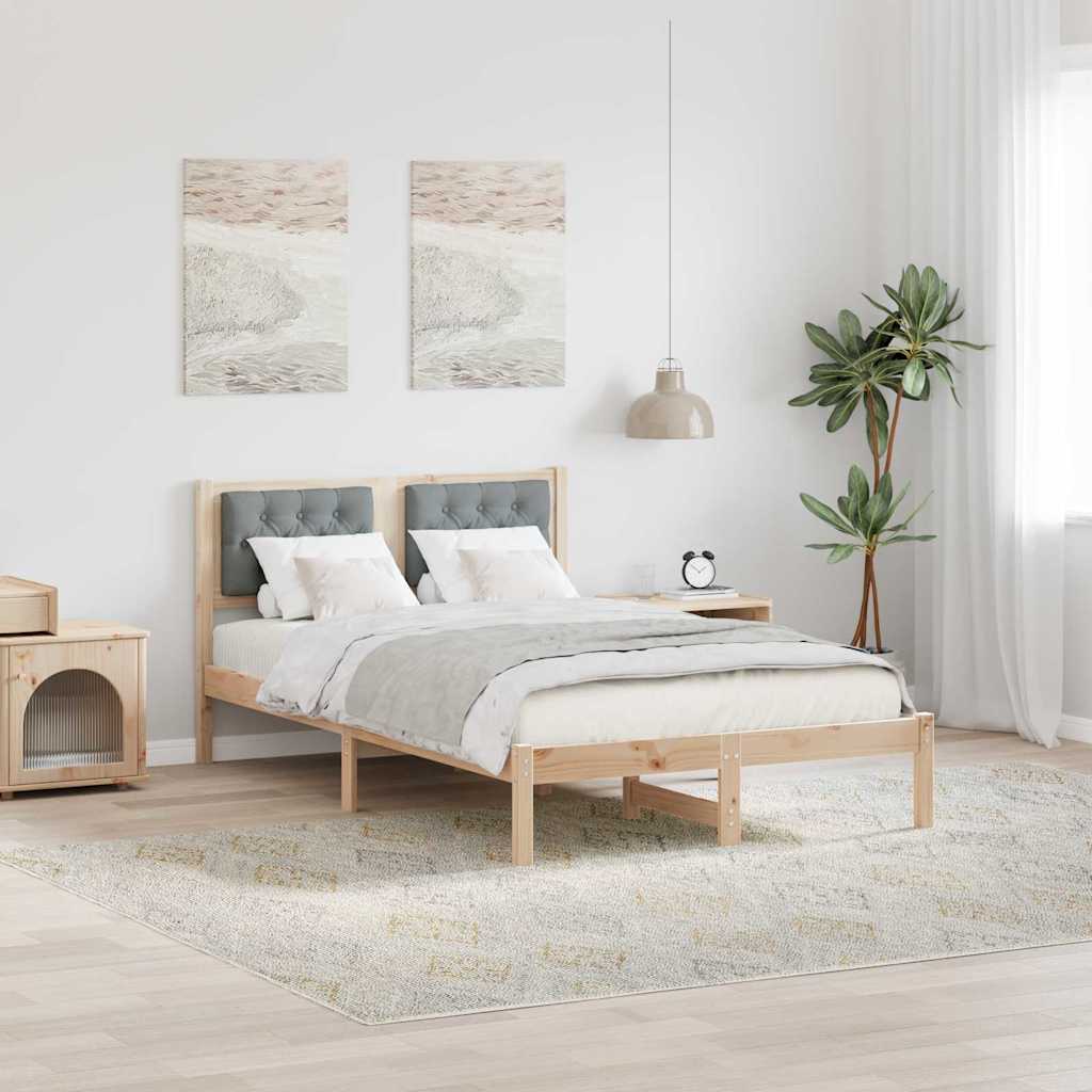 Krevetna konstrukcija s uzglavljem Svijetlo siva 120 x 190 cm