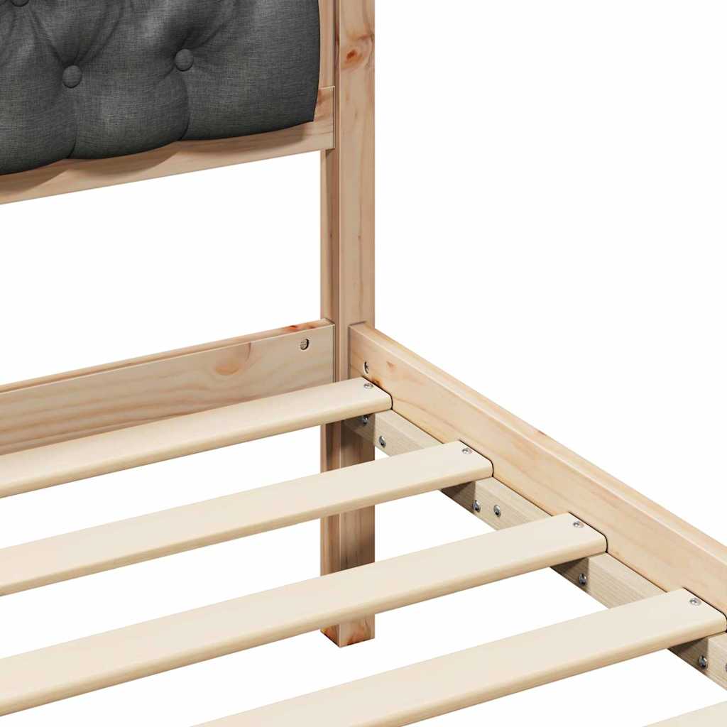 Krevetna konstrukcija s uzglavljem Tamno siva 120 x 190 cm
