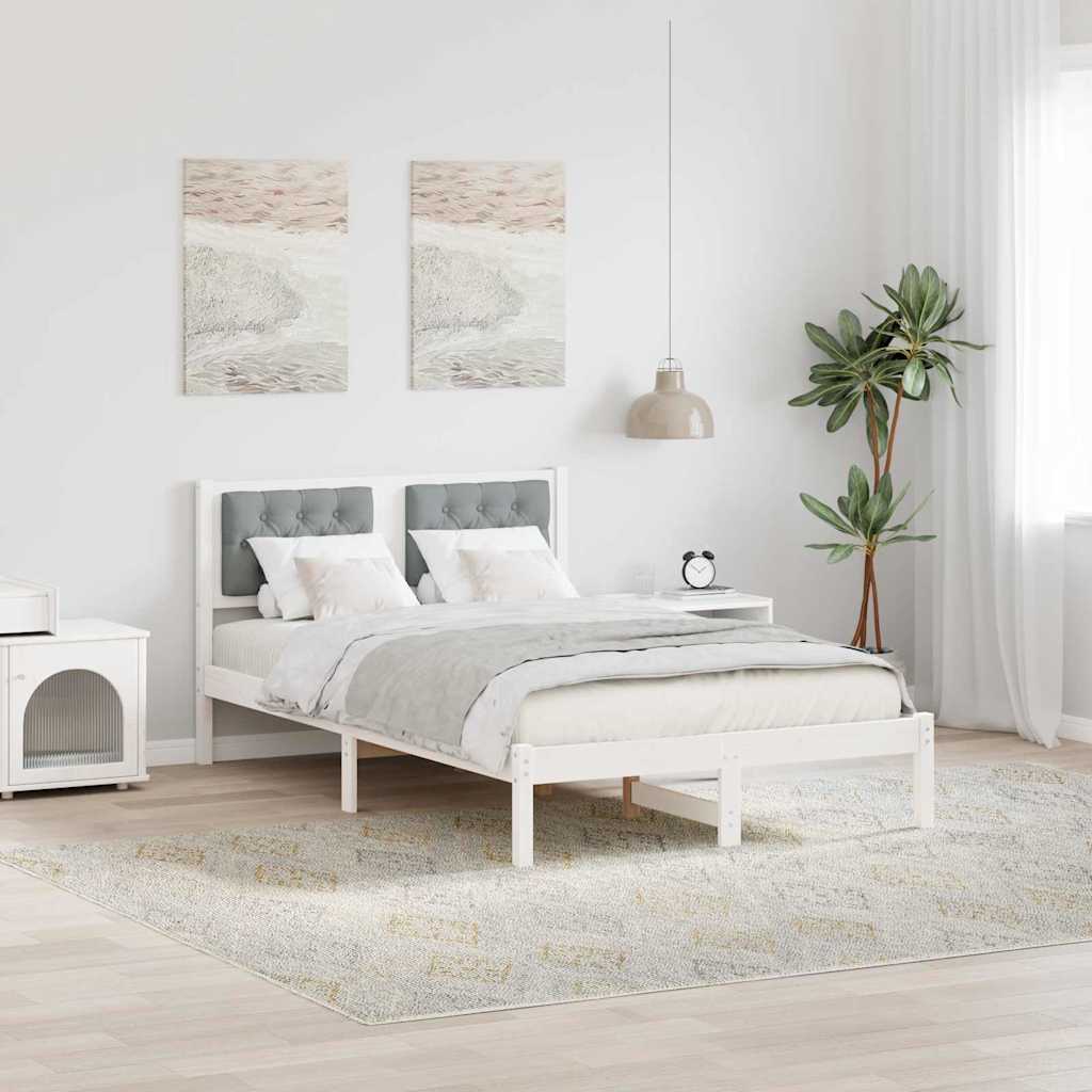 Krevetna konstrukcija s uzglavljem Svijetlo siva 120 x 190 cm