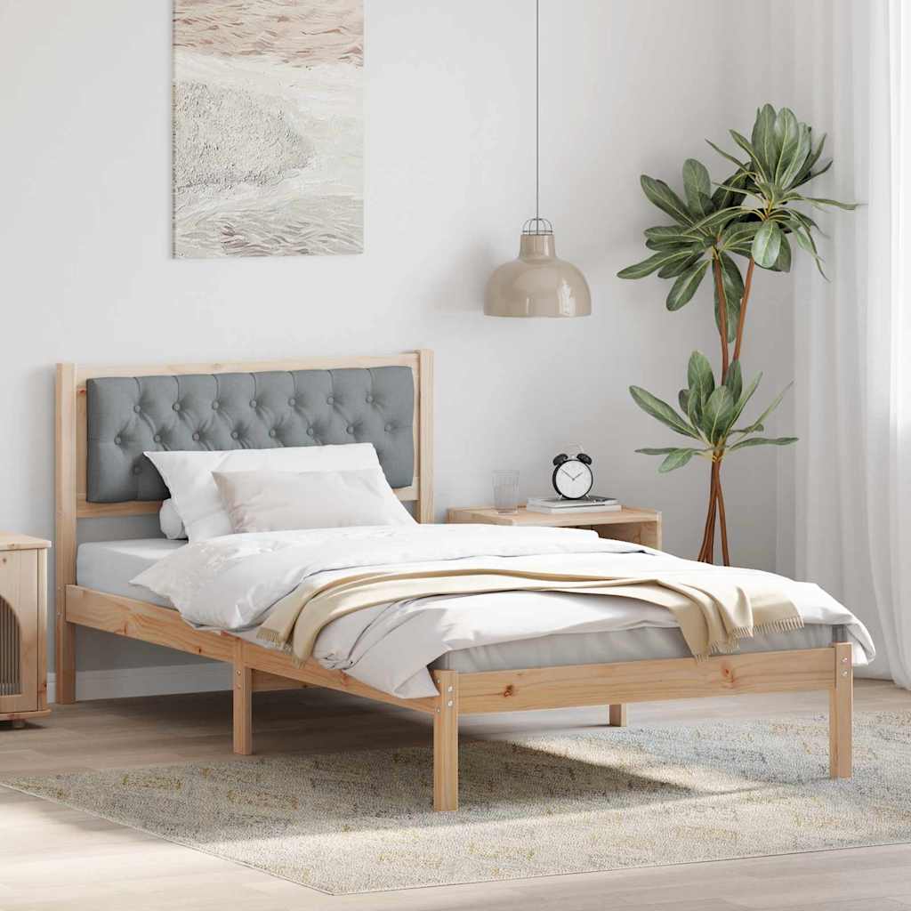 Krevetna konstrukcija s uzglavljem Svijetlo siva 100 x 200 cm