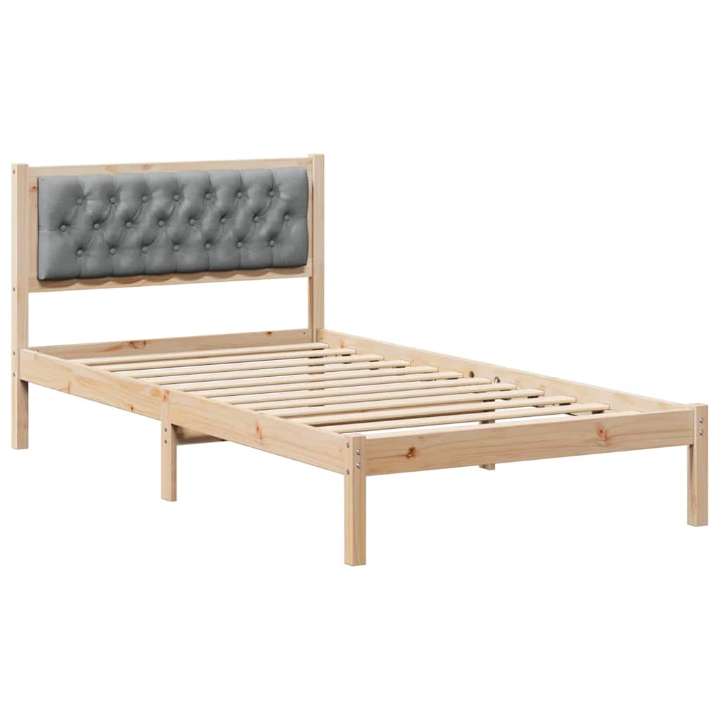 Krevetna konstrukcija s uzglavljem Svijetlo siva 100 x 200 cm