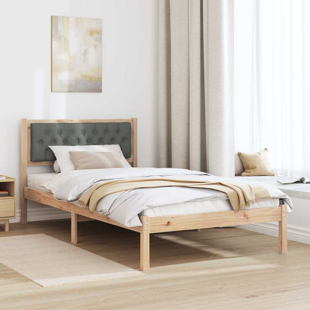 Krevetna konstrukcija s uzglavljem Tamno siva 100 x 200 cm